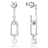 Constella drop earrings, Round cut, White, Rhodium plated - Swarovski, 5728584