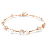 Constella Tennis bracelet, Crystal pearl, Round cuts, White, Rose gold-tone plated - Swarovski, 5729505