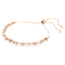 Matrix Tennis bracelet, Crystal pearl, Round cuts, White, Rose gold-tone plated - Swarovski, 5729506