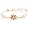 Idyllia bracelet, Crystal pearl, Mixed cuts, Flower, Multicolored, Rose gold-tone plated - Swarovski, 5730361