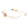 Idyllia bracelet, Crystal pearl, Mixed cuts, Flower, Multicolored, Rose gold-tone plated - Swarovski, 5730361