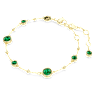 Imber bracelet, Round cut, Green, Gold-tone plated - Swarovski, 5730676