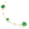 Pulseira Imber, Lapidação redonda, Verde, Lacado a dourado - Swarovski, 5730676