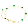 Pulseira Imber, Lapidação redonda, Verde, Lacado a dourado - Swarovski, 5730676