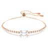Bracelete Tennis Matrix, Combinação de lapidações, Branca, Lacado a rosa dourado - Swarovski, 5730706