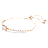 Bracelete Tennis Matrix, Combinação de lapidações, Branca, Lacado a rosa dourado - Swarovski, 5730706