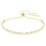 Matrix Tennis bracelet, Round cut, White, Gold-tone plated - Swarovski, 5730709