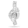 Matrix tack pin, Baguette cut, Knot, White, Rhodium plated - Swarovski, 5731102