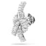 Matrix tack pin, Baguette cut, Knot, White, Rhodium plated - Swarovski, 5731102