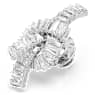 Matrix tack pin, Baguette cut, Knot, White, Rhodium plated - Swarovski, 5731102
