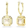Millenia drop earrings, Square cut, Caramel, Gold-tone plated - Swarovski, 5731148