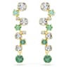 Cercei cu drop Constella, Tăieturi mixte, Verzi, Placat cu auriu - Swarovski, 5732248
