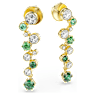 Cercei cu drop Constella, Tăieturi mixte, Verzi, Placat cu auriu - Swarovski, 5732248