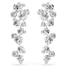 Constella drop earrings, Mixed cuts, White, Rhodium plated - Swarovski, 5732252