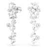 Constella drop earrings, Mixed cuts, White, Rhodium plated - Swarovski, 5732252