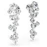 Constella drop earrings, Mixed cuts, White, Rhodium plated - Swarovski, 5732252
