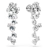 Constella drop earrings, Mixed cuts, White, Rhodium plated - Swarovski, 5732252