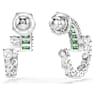 Matrix hoop earrings, Mixed cuts, Green, Rhodium plated - Swarovski, 5732264