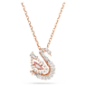 Swan pendant, Mixed cuts, Swan, Pink - Swarovski, 5732414