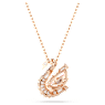 Swan pendant, Mixed cuts, Swan, Pink - Swarovski, 5732414