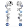 Constella drop earrings, Mixed cuts, Blue, Rhodium plated - Swarovski, 5732775
