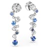 Constella drop earrings, Mixed cuts, Blue, Rhodium plated - Swarovski, 5732775