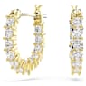 Anneaux d'oreilles Matrix Vittore, Taille ronde, Blanches, Placage de ton or - Swarovski, 5733398
