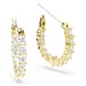 Anneaux d'oreilles Matrix Vittore, Taille ronde, Blanches, Placage de ton or - Swarovski, 5733398