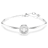 Dextera bangle, Round cut, White, Rhodium plated - Swarovski, 5733399
