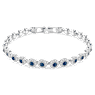 Una Angelic Tennisブレスレット, ラウンドカット, ブルー, ロジウム・プレーティング - Swarovski, 5733401