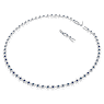 Una Angelic Tennis necklace, Round cut, Blue, Rhodium plated - Swarovski, 5733402