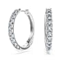 Eternity hoop earrings, Lab-grown diamonds 0.5 ct tw, Round shape, Sterling silver - Swarovski, 5733740