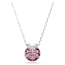 Bella V pendant, Round cut, Pink, Rhodium plated - Swarovski, 5734230