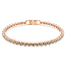 Zapestnica Tennis Imber Emily, Okrogli rez, Črno, Prevleka rožnato zlatega odtenka - Swarovski, 5734240