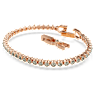 Zapestnica Tennis Imber Emily, Okrogli rez, Črno, Prevleka rožnato zlatega odtenka - Swarovski, 5734240