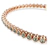 Zapestnica Tennis Imber Emily, Okrogli rez, Črno, Prevleka rožnato zlatega odtenka - Swarovski, 5734240