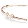 Mesmera bangle, Mixed cuts, White, Rose gold-tone plated