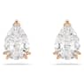 Stilla stud earrings, Pear cut, White, Rose gold-tone plated - Swarovski, 5734248