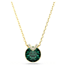 Bella V pendant, Round cut, Green, Gold-tone plated - Swarovski, 5735387