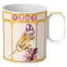 Idyllia mok, Porselein, Motief met kristallen print, vink, Geel - Swarovski, 5735533