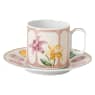 Taza de espresso con platillo Idyllia, Porcelana, Motivo de impresión de cristal, limón, Multicolor - Swarovski, 5735626