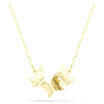Náhrdelník Idyllia Lilia, Motýl, Bílá, Pokoveno ve zlatém odstínu - Swarovski, 5736068