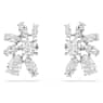 Mesmera stud earrings, Mixed cuts, Flower, White, Rhodium plated - Swarovski, 5737462