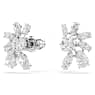 Mesmera stud earrings, Mixed cuts, Flower, White, Rhodium plated - Swarovski, 5737462