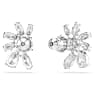 Mesmera stud earrings, Mixed cuts, Flower, White, Rhodium plated - Swarovski, 5737462