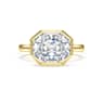 Octagon bezel ring, Lab-grown diamonds 3.0 ct tw, Octagon shape, 18K yellow gold - Swarovski, 5739871