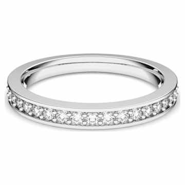 Matrix ring, Mixed cuts, Heart, White, Rhodium plated Matrix ring, Mixed cuts, Heart, White, Rhodium plated