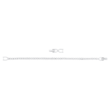 Emily armband, Ronde slijpvorm, Wit, Rodium toplaag - Swarovski, 1808960