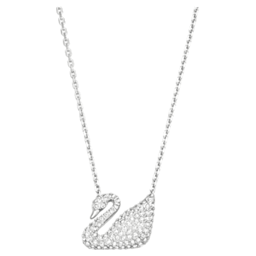 Swan necklace, Swan, White, Rhodium plated - Swarovski, 5007735