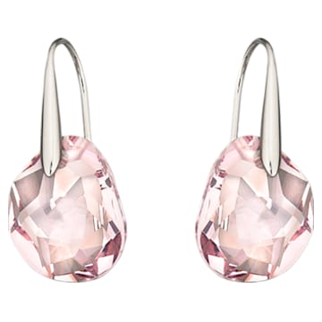 Galet Pierced Earrings, Pink, Rhodium plated - Swarovski, 5023083